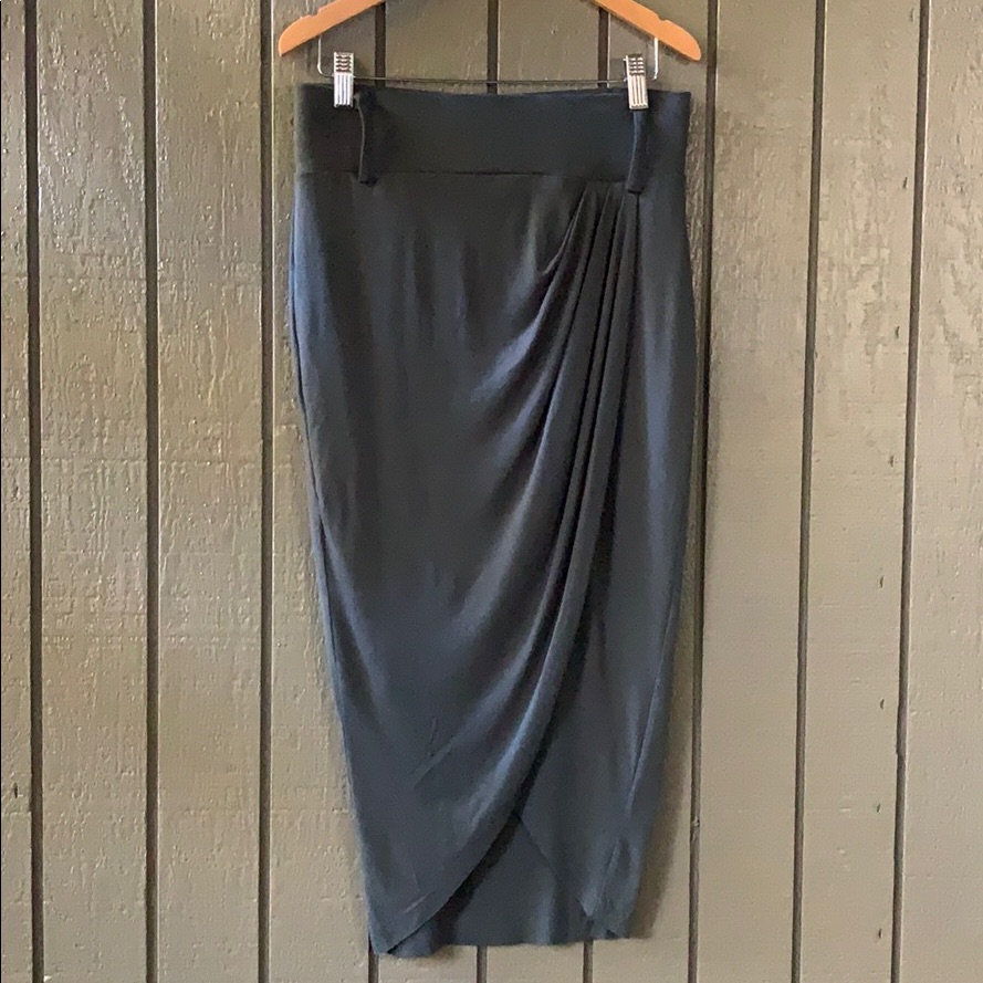 Bailey 44 Green Ruched Draped Pencil Skirt Nwt Size Small